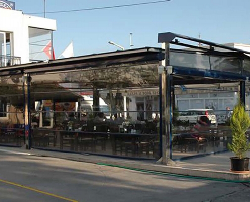 Alaçatı Tente Pergola, Şeffaf Stor Modeli 4